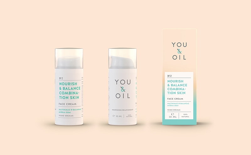 化妝品品牌包裝設計，有效地使用色彩編碼，增強產品的自然和專業形象