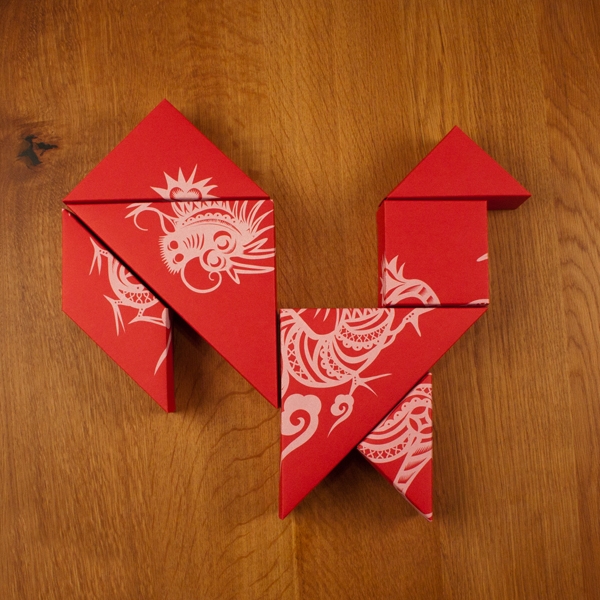 春節禮品盒包裝設計，新年七巧板的妙用