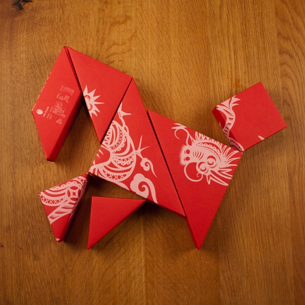 春節禮品盒包裝設計，新年七巧板的妙用
