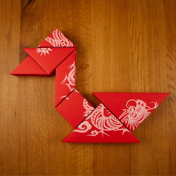 春節禮品盒包裝設計，新年七巧板的妙用