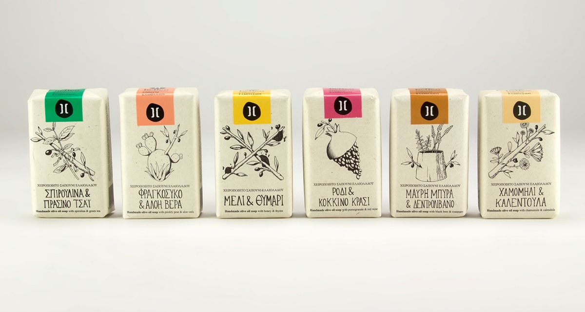 Helleo天然肥皂系列品牌包裝設計,六個肥皂,六個故事