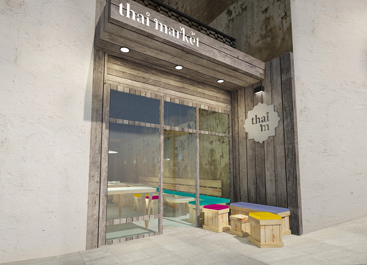 泰國快餐店的品牌設(shè)計，標志設(shè)計和包裝設(shè)計