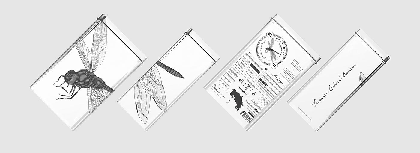 大自然的奇跡，蜻蜓主題的咖啡品牌包裝設計